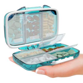 Travel Pill Organizer Moisture Proof Pill Box Daily Medicine 7 Compartments