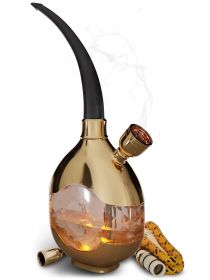 Golden Portable Hookah Set With Everything Mini Hookah Small Hookah Set For Travel Gold