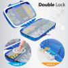 Blue Travel Pill Organizer Moisture Proof Pill Holder Daily Medicine Organizer Box for Vitamin Supplement Pocket Pharmacy with Labels 7 Compartments